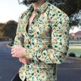 thumbnail image 2 of Camisas con estampado de mariposas Harajuku para hombre, nueva blusa holgada de manga larga con estampado de flores en 3D, blusas de calle de moda para hombre, 2 of 4