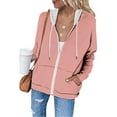 thumbnail image 5 of Womens Zip Up Hoodies Fashion Printed Blouse Long Sleeve Tops Sweatshirt Pockets Hoodied Plus Size Hooded Fall Top, 5 of 7