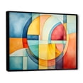 thumbnail image 3 of Designart "Soft Colors Tiles Cubic Harmony IV" Extra Large Abstract Framed Wall Art - Modern Colorful Abstract Geometric Entryway Framed Wall Art Print, 3 of 7