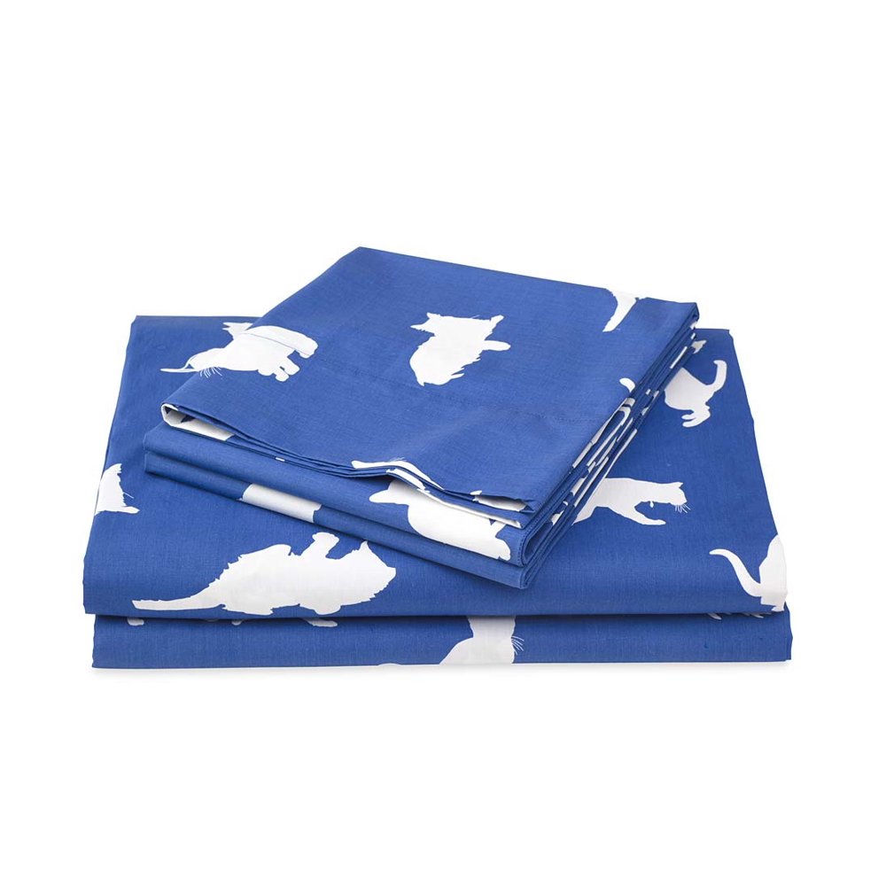 Cantnap Cat Print Cotton Percale Sheet Set