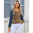 thumbnail image 4 of Weardear Women's Lace Long Sleeve Tops Crew Neck Pleated Tunic Top Business Work Dressy Blouses, 4 of 8
