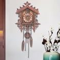 thumbnail image 2 of Retro Wall Clock, Wooden Cuckoo Clock for Indoor Brown, 2 of 11