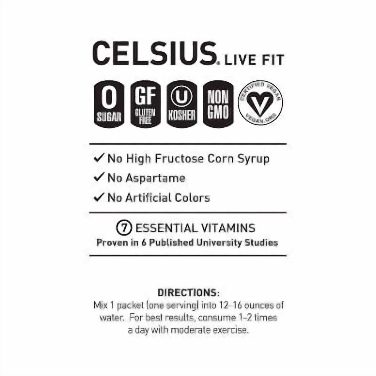 CELSIUS On The Go Powder Sticks Blueberry Lemonade Essential Energy - 14pk Sticks