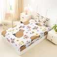 thumbnail image 4 of Erosebridal Colorful Flowers Blossom Twin Sheet Sets,Kawaii Rodent Animal Capybara Bedding For Kids 3 Pieces, 4 of 6