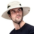 thumbnail image 2 of Sun Hats for Men/Women, Wide Brim Bucket Hat Waterproof Breathable Packable Boonie Hat for Fishing UPF 50 UV Protection, 2 of 8