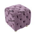 thumbnail image 6 of Velvet Upholstered Ottoman with Dice - like Shape / Comfortable for Resting Feet in Bedroom, 6 of 6