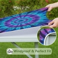 thumbnail image 6 of Blue Purple Tie Dye Pattern Square Fitted Tablecloth with Elastic Edge,Square Table Cover,Washable Elastic Table Cover for Home Kitchen Party Decor 36"x36", 6 of 6