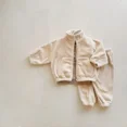 thumbnail image 1 of Children's Spring Fleece Hoodie Set Stand up Collar Warm Thick  Zipper Coat Cardigan Pants Girls 2PCS Boys Sports Clothes Suit, 1 of 6
