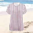 thumbnail image 5 of DeHolifer Plus Size Tops for Women V-Neck Raglan T-Shirt Short Sleeve Summer Shirts Casual Loose Tunic Blouse Purple XL, 5 of 6