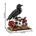 thumbnail image 2 of Gothic Raven Skull Building Blocks Set 733PCS Black Crow on Skull with Roses Dark Art Display Model DIY Assembly Collectible Home Decor, 2 of 9