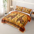 thumbnail image 3 of Manfei Rustic Giraffe Quilt Full,Vintage Wildlife Full Bedspread Sets,Orange Brown,3-Piece, 3 of 7