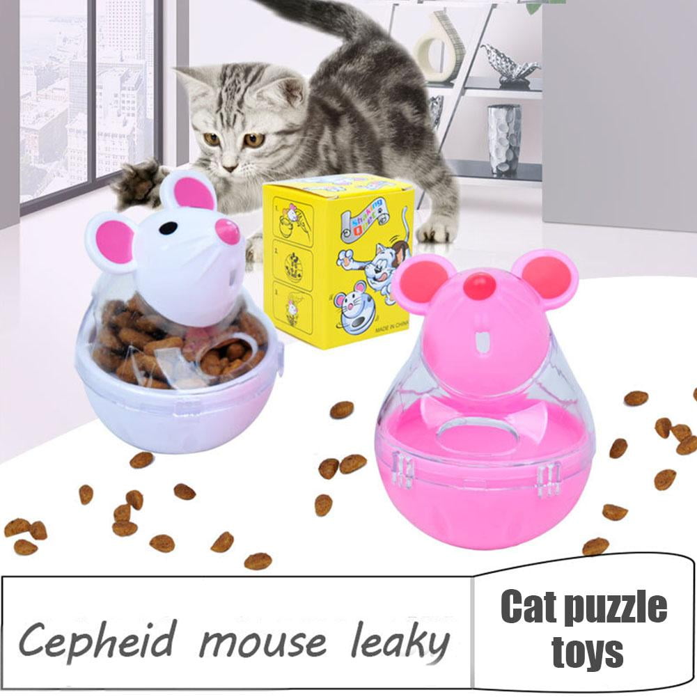1x Cat Food Mouse Ball Dispenser Cat Treat Toy Feeder Interactive Play Q7F6