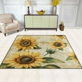 thumbnail image 3 of Non-Slip Area Rug 80x58in Indoor Washable Floor Mats Carpet Printed for Living Room, Bedroom, Home Decor Vintage Sunflowers, 3 of 7