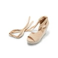thumbnail image 2 of Womens Espadrilles Wedges Sandals Heels Open Toe Tie Lace Up Platform Ankle Strap Summer Dress Shoes, 2 of 3
