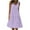 Purple, variant on WIZUTIZ Womens Summer Dress Stylish Casual Knee-Length Solid Vacation Dress U Neck Sleeveless Sun Dress for Teen Girls Crochet Ruffled Linen Cocktail Dress Army Green L