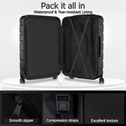 Hardside Luggage 11 Pcs Set, Hardshell Suitcases with Spinner Wheels & Lock, 14 Travel Case, 20 Carry-On Luggage, 24 Checked Luggage, 28 Checked Luggage, Black