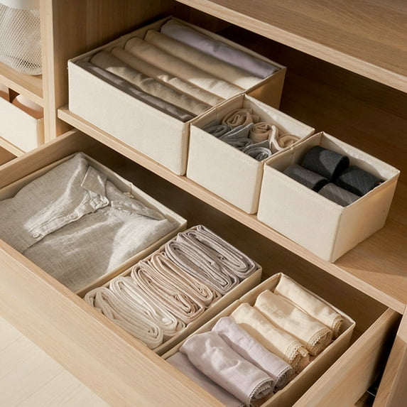 Dream Lifestyle Clothing Organizer Stitching Long-lasting Fabric Folding Underwear Drawer Organizer for Bedroom
