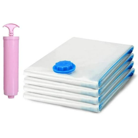 Vacuum storage bags. Hand pump for travel! Zip seal and seal valve! Vacuum Sealer bags for quilts, blankets, bedding, clothes 70*100