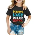 thumbnail image 1 of LUOGENLI T-Shirt pour Filles T-Shirt Imprimé à Col Rond Manches Courtes pour Garçons et Filles Hauts Maxi Noirs 5-6 Ans, 1 of 4
