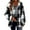 Black, variant on Fartey Plus Size Womens Plaid Fleece Shacket Jacket Oversized Flannel Button Down Fall Hoodie Jackets with Drawstring Warm Winter Coats Khaki 3XL