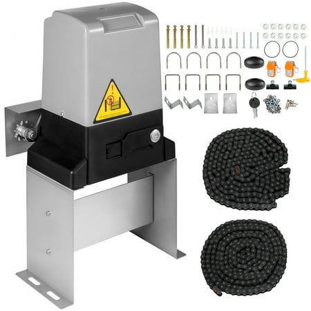 VEVOR Automatic Gate Opener 1400lbs with Infrared Security Photocell Sensor with 2 Remote Controls Sliding Gate Opener Move Speed 39ft Per Min