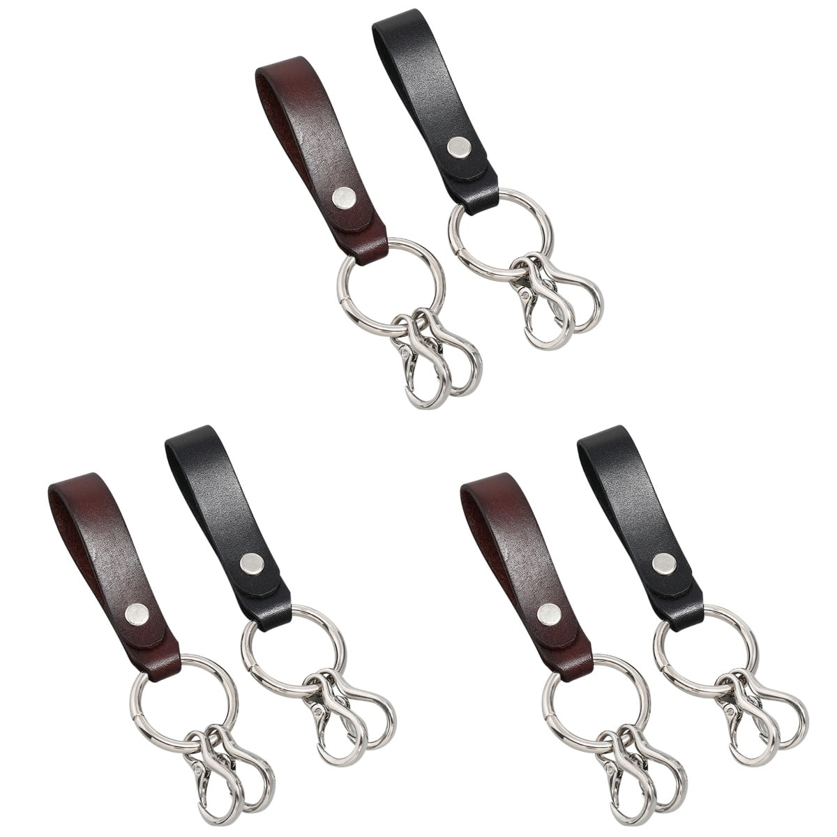 Raindrops 6 pcs  Fashionable Key Chain Decor Stylish Retro Key Ring Ornament Leather Belt Key Chain