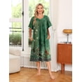 thumbnail image 2 of Ekouaer Womens Nightgown Short Sleeve House Dress with Pockets-Floral Print Mumu Dress, 2 of 5