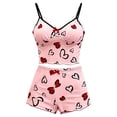 thumbnail image 4 of LIZUOJUN Pajamas For Women Set Heart Print Camisole Tops 2 Piece Sleepwear Summer Shorts Loungewear Soft Breathable Lightweight Cozy Home Pajamas - L, 4 of 4
