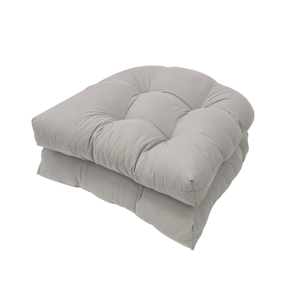 Outdoor Chair Cushions Set of 2, Patio Chair Cushions with Ties,19x19 5” Tufted Outdoor Seat Cushions, Waterproof Patio Furniture Cushions, Outdoor Dining Chair Pads, Gray