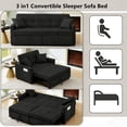 thumbnail image 4 of Aukfa 82" Sofa Bed 3 Seat Convertible Sleeper Couch with 2 Side Pockets for Living Room, 2 Pillows, Linen, Black, 4 of 9