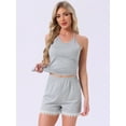 thumbnail image 3 of DARING DIVA Cami Pajamas Lace Trim V Neck 2 Pieces Sleepwear L Gray, 3 of 6
