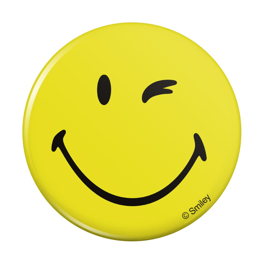 4-Pack smiley large 3" BE HAPPY Pinback Buttons 