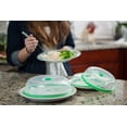 thumbnail image 6 of Press n Fresh Stackable Vacuum Air-tight Food Sealer Container Plate Platter Lid Cover Topper Dome for Left Over Food and Dessert (Green, 9 & 7 inches), 6 of 7