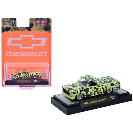 1980 Chevrolet Silverado Pickup Truck Camouflage Limited Edition to 7480 pieces Worldwide 1/64 Diecast Model Car by M2 Machines