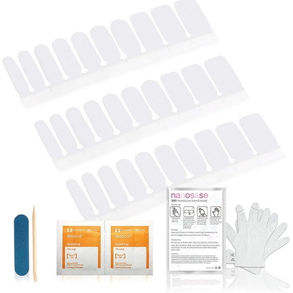 igozen nanosase BNS bundle | Nail Polish Strips | 20 Stylish Color | Cuticle Stick, Nail Filer & Nail Wipes | Includes SPA Moisturizing Hand Mask Therapy Gloves.(Hand Mask + A02 Cotton White 1pk)