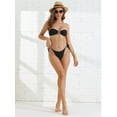 thumbnail image 5 of DARING DIVA Women's Metal Ring Bandeau Bikini Set X-Large Black, 5 of 6