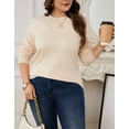 thumbnail image 4 of Drvitor Plus Size Sweaters for Women Crew Neck Basic Solid Color Lightweight Fall Sweater Pullover Tops, Sizes XL-5XL, 4 of 7