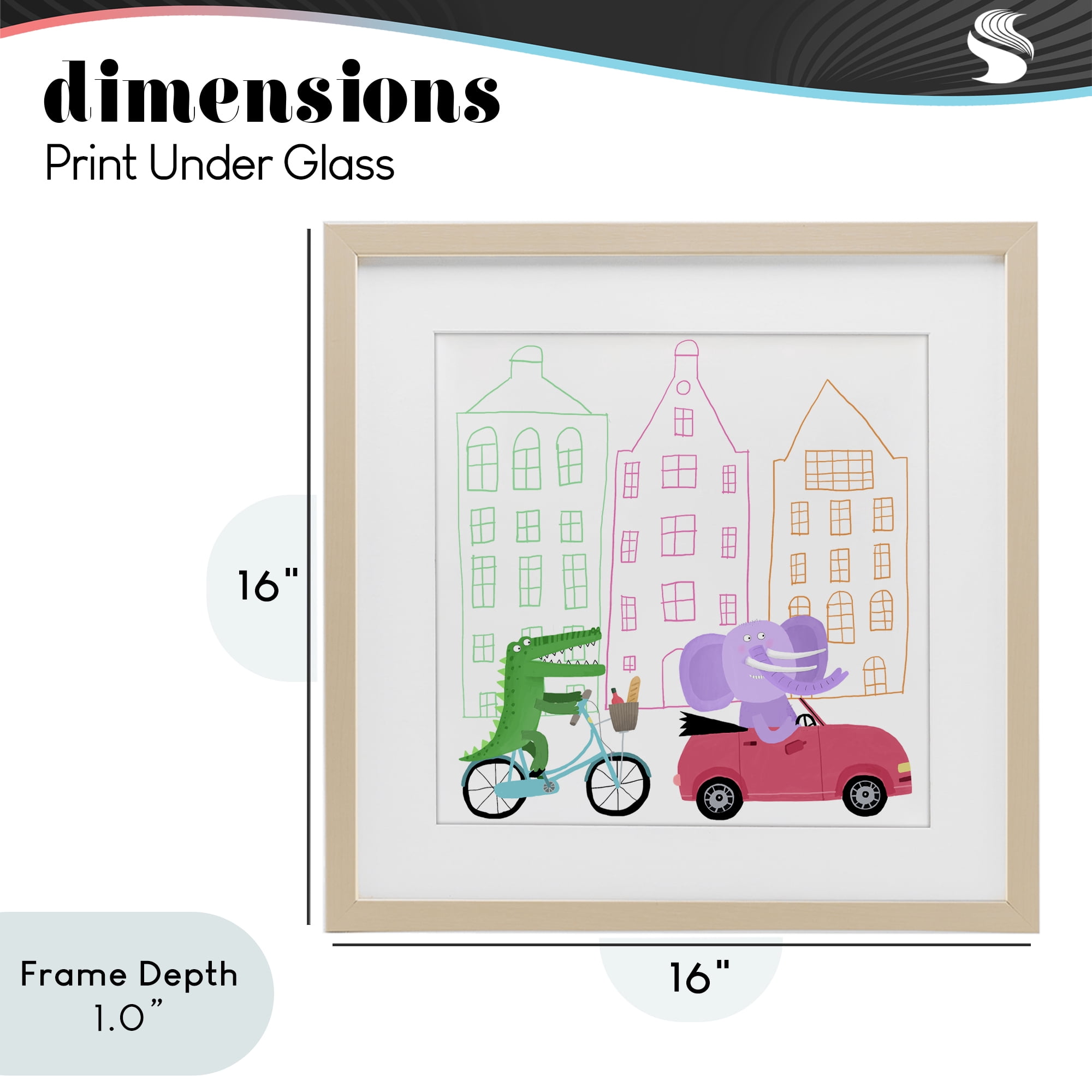 Stupell Industries Amsterdam Buildings & Animals Birch Framed Print Under Glass, design by Carla Daly