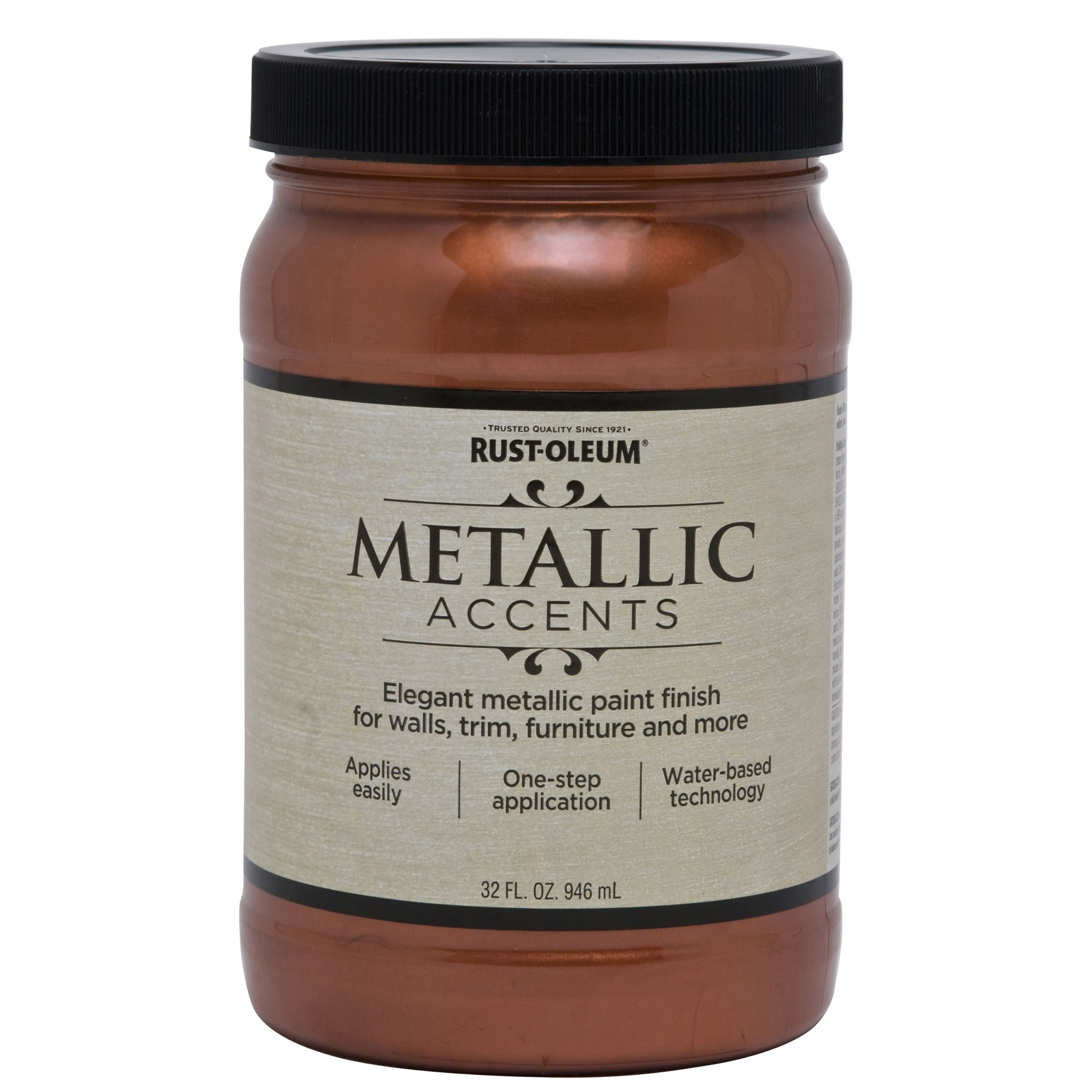 2 Pack, Copper Penny, Rust-Oleum Metallic Accents Paint- 253536, Quart
