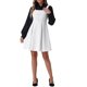 thumbnail image 2 of Vestido A-Line sin mangas de tweed a cuadros para mujer INSPIRE CHIC XS Blanco, 2 of 6