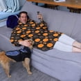thumbnail image 3 of Wearable Oversized Blanket,Halloween Pumpkin Paw Pattern Wearable Blanket Hoodie for Adults,Cozy Hooded Blankets with Super Pockets,Super Warm Fuzzy Pullover for Women & Men, 3 of 6