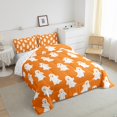 thumbnail image 3 of jejeloiu Cute Ghost Queen Comforter Set,Happy Halloween Bedding Sets,Orange Black Bedding Comforter Set For Children,Breathable Home Decor Reversible,3-Piece, 3 of 8