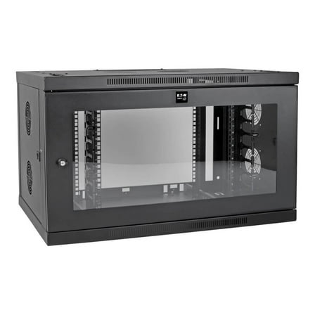 Eaton Tripp Lite Series SmartRack 9U Wallmount Rack Enclosure Wide Cable Management Acrylic Window - Rack enclosure cabinet - wall mountable - black - 9U - 19"