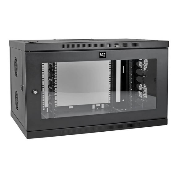 Eaton Tripp Lite Series SmartRack 9U Wallmount Rack Enclosure Wide Cable Management Acrylic Window - Rack enclosure cabinet - wall mountable - black - 9U - 19"