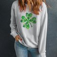 thumbnail image 3 of Charella Sweatshirts for Women St Patricks Day Decorations Long Sleeve Crewneck Tops 2025 Trendy T-shirt,Gray,XL, 3 of 5