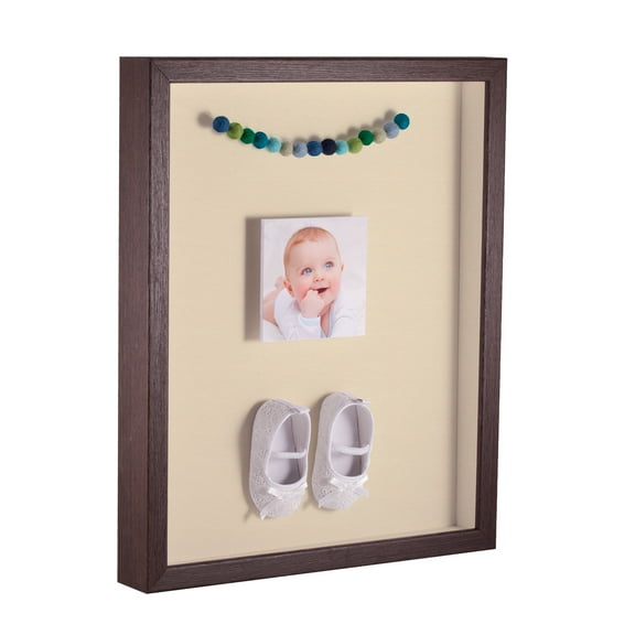 ArtToFrames 20x28 Inch Shadow Box Picture Frame, with a Verlinga Brown 1 Wide Shadowbox frame and Cream Mat Backing (4656)