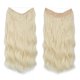 thumbnail image 1 of Xiao Hua Extensiones de cabello de alambre, gruesas, rizadas, onduladas, invisibles, con clip, sintéticas, para mujer, 16 pulgadas, rubias, 1 of 2