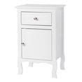 thumbnail image 2 of FCH 40*30*63cm Countryl Style MDF Spray Paint Curved Foot One Drawer One Door Night Table White, 2 of 8