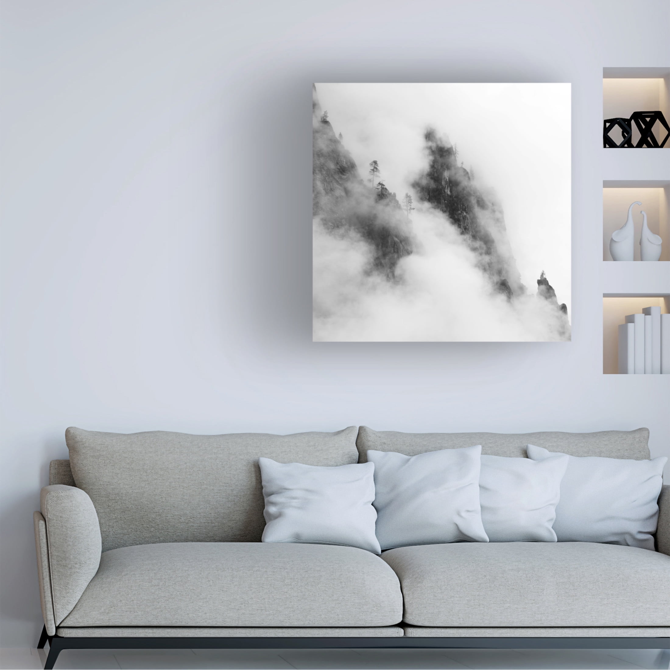 Trademark Fine Art Chengming Foggy Mountain Canvas Wall Art