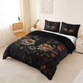 thumbnail image 2 of Homewish Vintage Floral Duvet Cover QueenVintage Sunflower Branch Print Queen Bedding,Black Reversible,3 Pieces,1 Duvet Cover and 2 Pillowcases, 2 of 6
